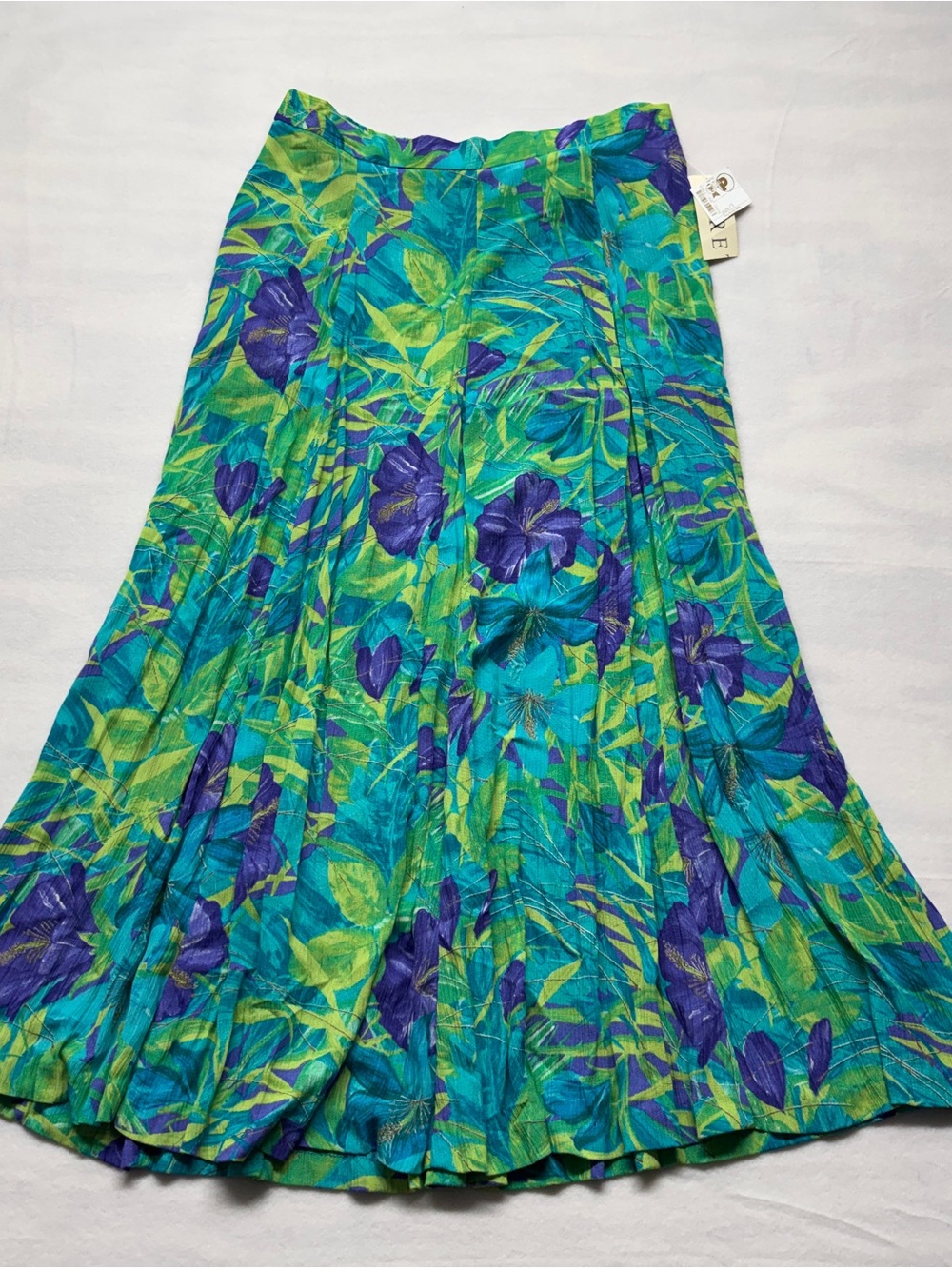 Koret Women’s Floral A-Line Maxi Skirt in Teal & Purple